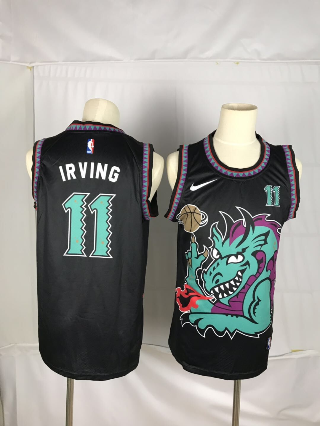 Cheap Men Brooklyn Nets 11 Irving Black dragon Nike 2021 Nike NBA Jersey